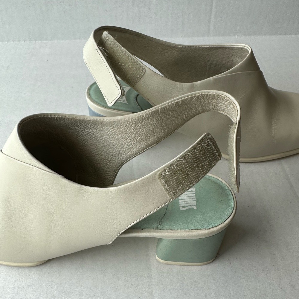Camper Twins Velcro Slingback Mule Boot Shoe White Size 38 US Size 7.5 - Picture 7 of 14